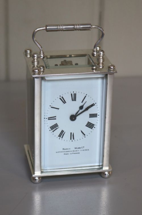 Silver Plated Timepiece Carriage Clock