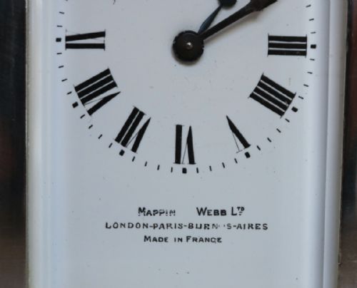 fig 1. Silver Plated Timepiece Carriage Clock