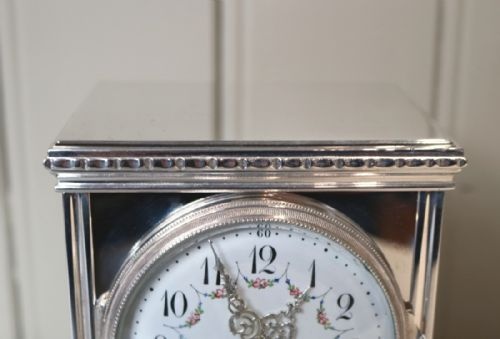 fig 1. Silver Plated Striking Mantel Clock (France, c. 1890)