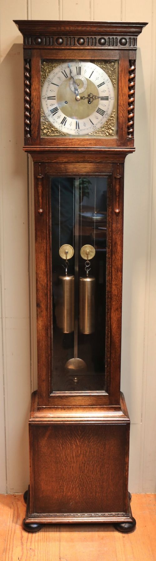 Small Oak Longcase Clock (England, C. 1910-1920)