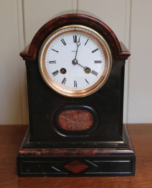 Black Marble Mantel Clock (France, C. 1880)
