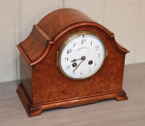 fig 1. Burr Walnut Striking Mantel Clock (England and France, c. 1915)