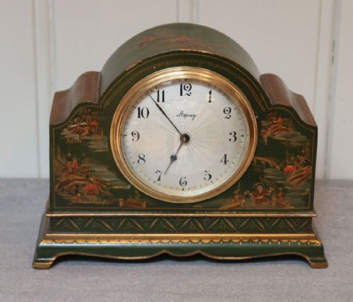 Chinoiserie Timepiece Mantel Clock (England, C. 1920)