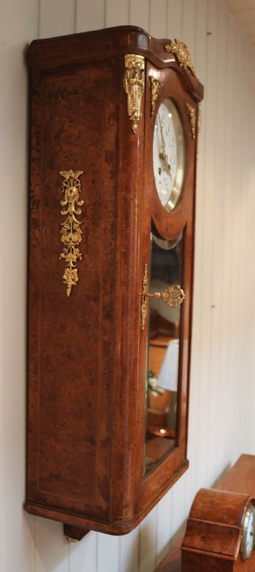 fig 1.  Burl Westminster Chime Wall Clock (France, 1910)