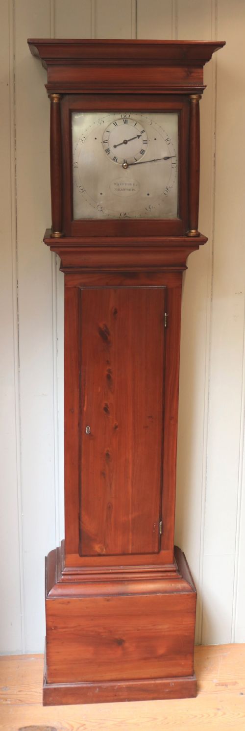 Small Country Longcase Clock with Unusual Regulator Style Dial (England, C. 1800)