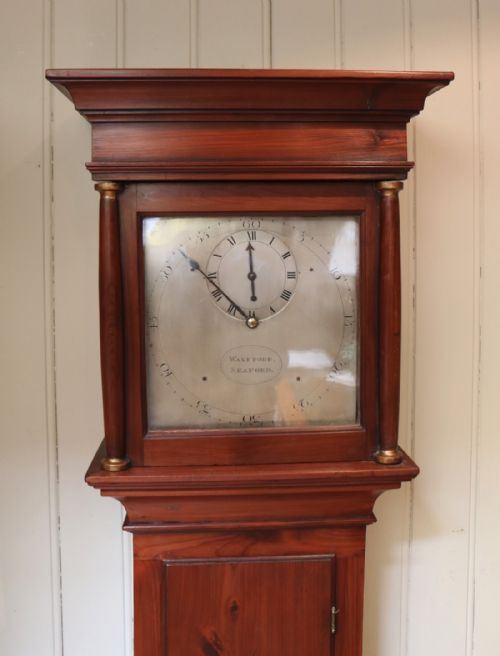 fig 1. Small Country Longcase Clock With Unusual Regulator style Dial (England, c. 1800)