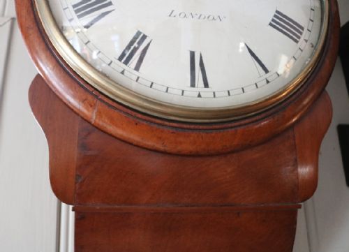fig 1. Regency Mahogany Drop Dial Wall Clock (England, c. 1820)