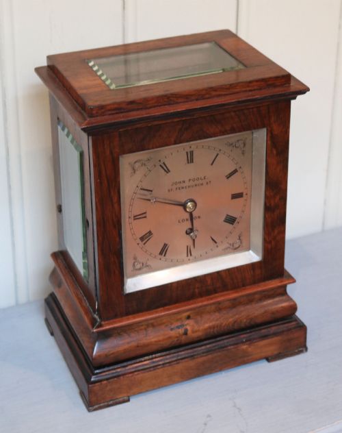 fig 1. Small Rosewood Library Timepiece Bracket Clock (England, c. 1840)