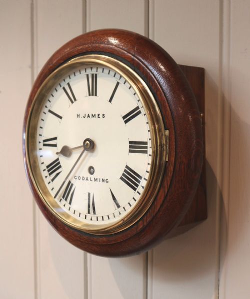 fig 1. Oak 8 Inch Dial wall Clock (England, c. 1890)