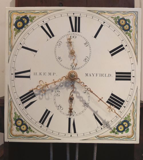 fig 1. Small Mahogany Cottage Longcase Clock (England, c. 1840)