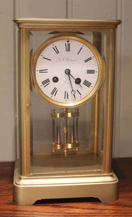 French Bell Striking Four Glass Clock (France, C. 1860)