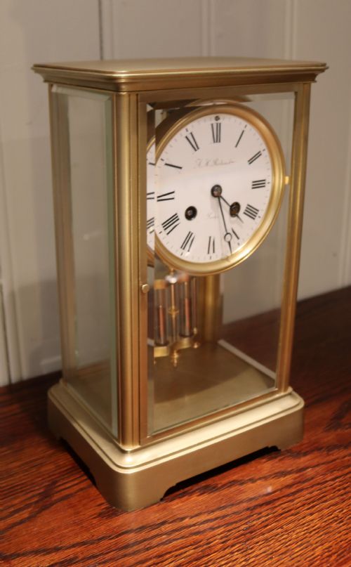 fig 1. French Bell Striking Four glass Clock (France, c. 1860)