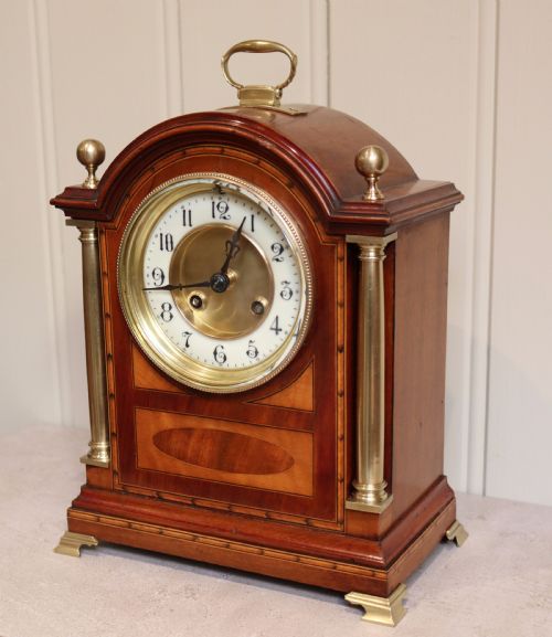 fig 1. Mahogany and Satinwood Mantel Clock (England and France, c. 1905)