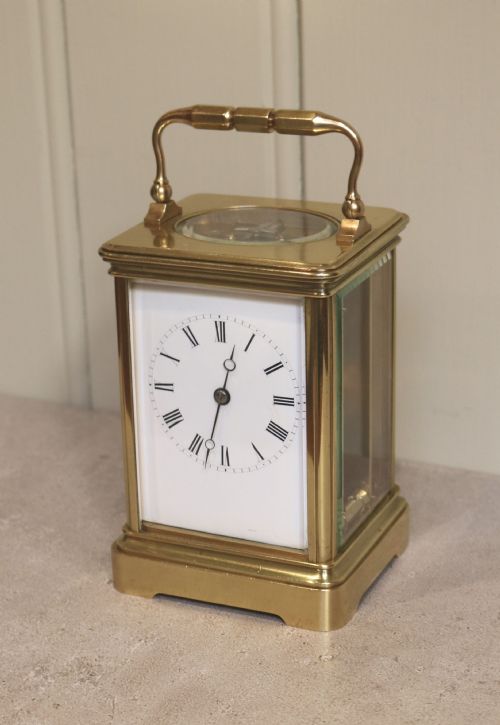 fig 1. Large Drocourt Carriage Clock In Case (France, 1878)