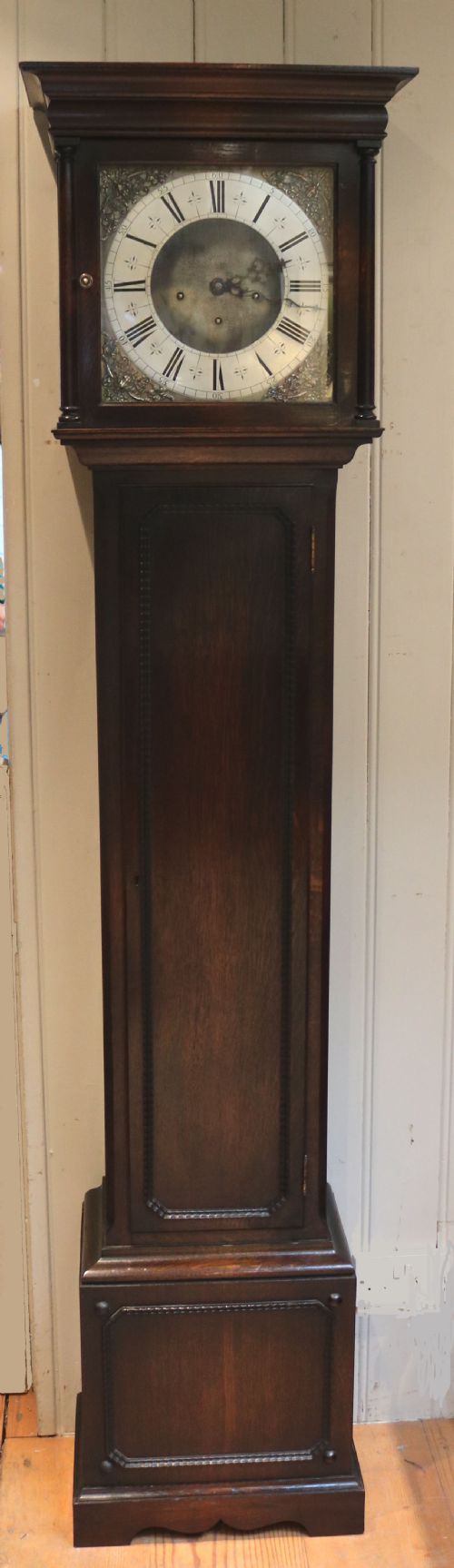 Small Oak Westminster Chime Longcase Clock (England, C. 1910)