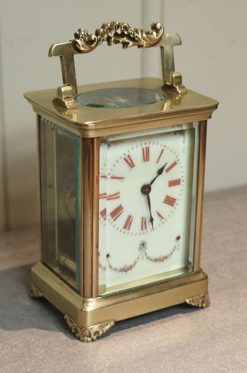 fig 1. French Timepiece Carriage Clock with Red Numerals