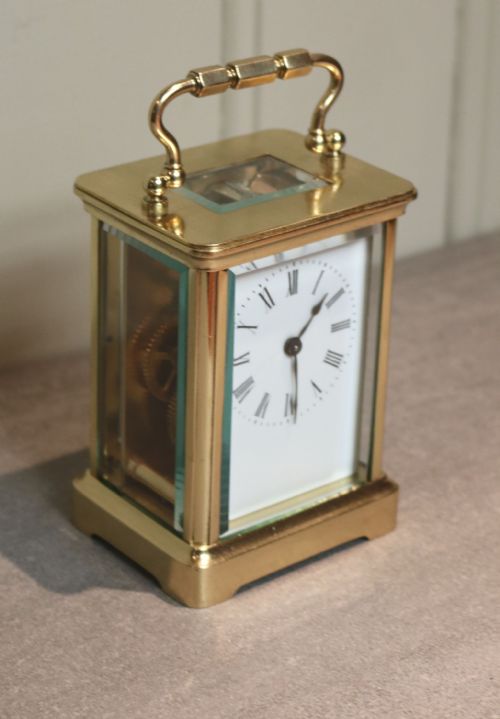 fig 1. French Timepiece Carriage Clock With Case (France, c. 1890)