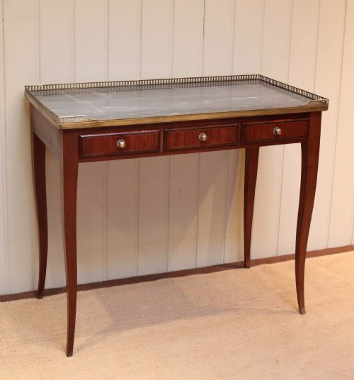 fig 1. French Mahogany Marble Top Desk