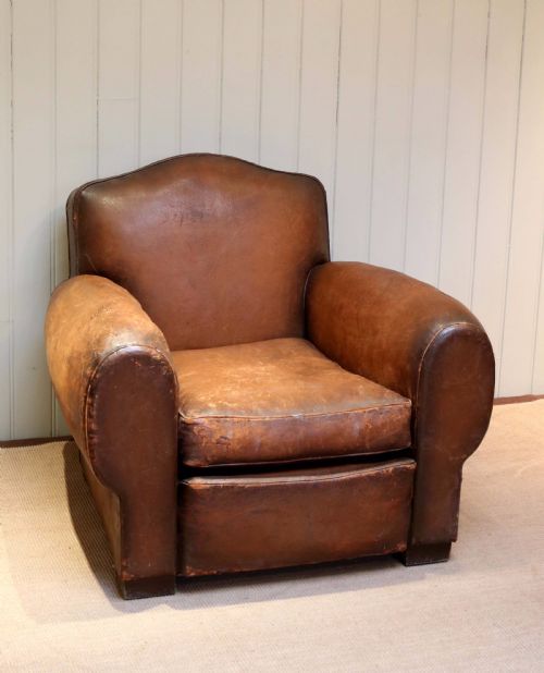 Art Deco  Leather Armchair ( Pair Available)