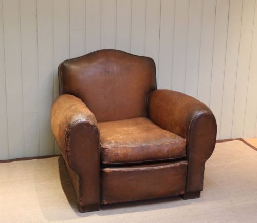 fig 1. Art Deco  Leather Armchair ( Pair available)