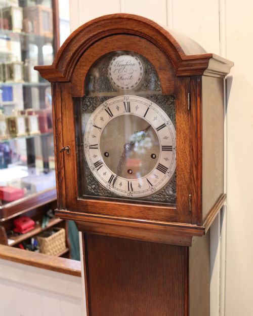 fig 1. Oak Westminster And Whittington Chime Grandmother Clock
