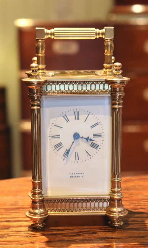 fig 1. Decorative Timepiece Carriage Clock With White Enamel Dial (France, c. 1900)