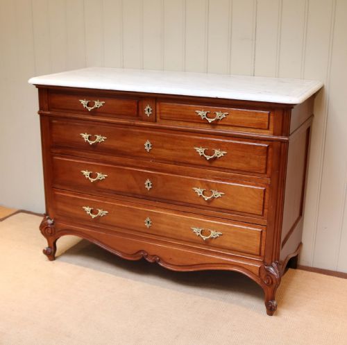 French Mahogany Marble Top Chest
