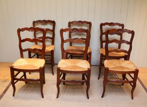 Set of Six Beech Wood Dining Chairs