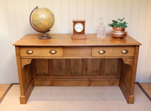 Substantial Edwardian Oak Console Table