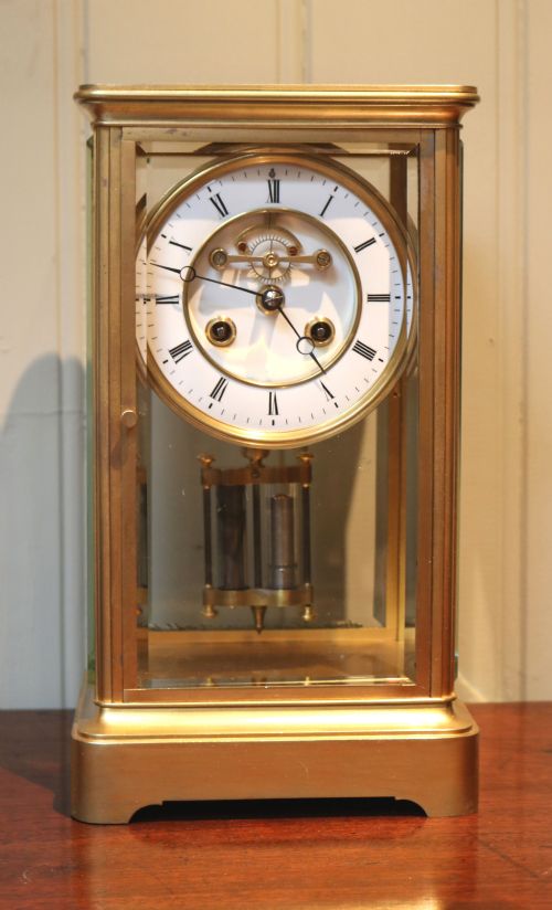 Bell Striking French Four Glass Clock (France, C. 1870)