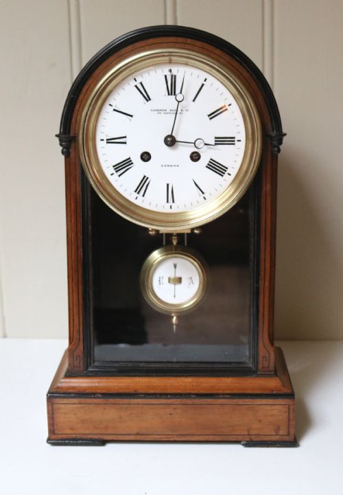 Walnut Table Regulator Mantel Clock (France, C. 1870)