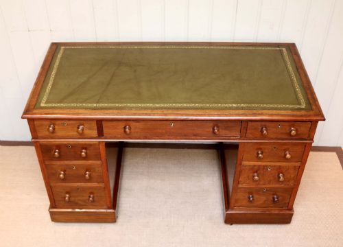 fig 1. Late Victorian Walnut Pedestal Desk