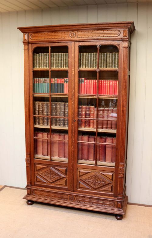 Tall French Oak Bookcase