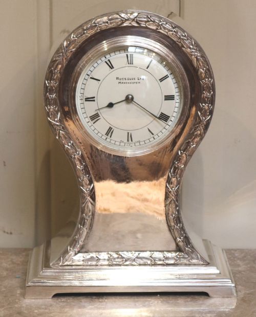 Edwardian Silver Plated Balloon Clock (England, 1910)