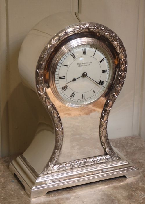 fig 1. Edwardian Silver Plated Balloon Clock (England, 1910)