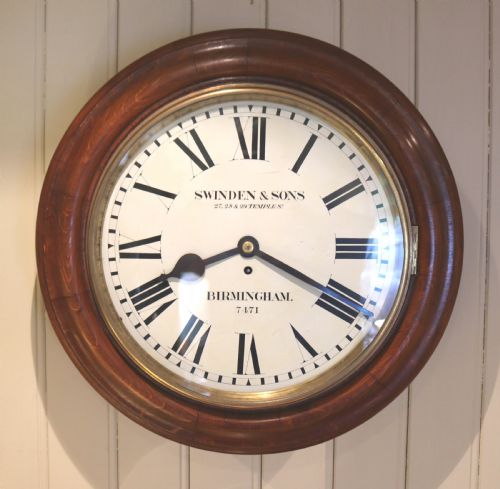 Large Oak Dial Clock (English, C. 1860)
