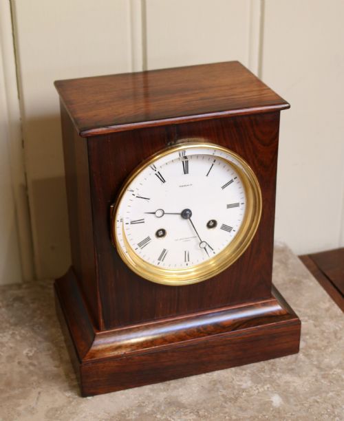 fig 1. Small Rosewood Bell Striking Mantel Clock (England, c. 1860)