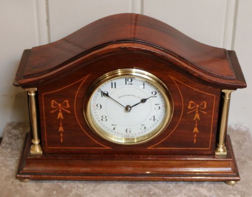 fig 1. Edwardian Solid Mahogany and Inlay Mantel Clock (England France, c. 1910)