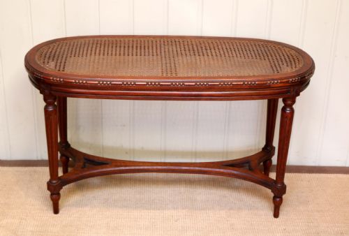 Walnut and Cane Window Seat