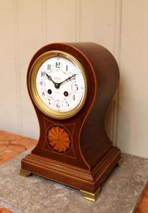 Edwardian Mahogany Balloon Clock