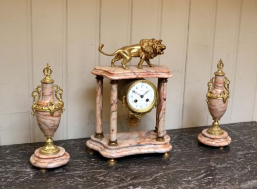 fig 1. French Marble Clock Garniture