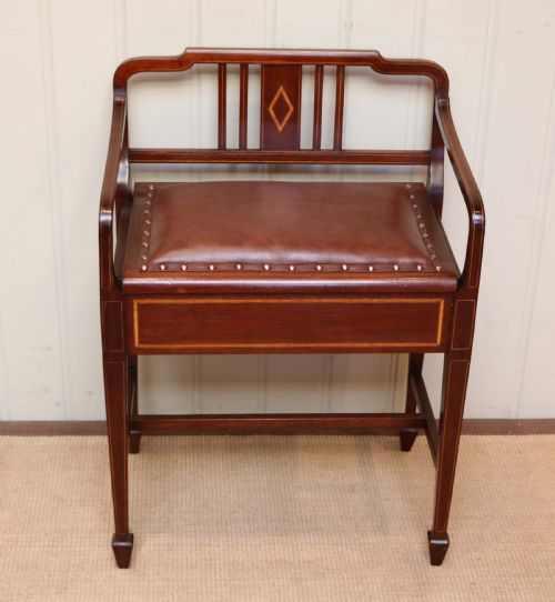 Edwardian Mahogany Piano Stool
