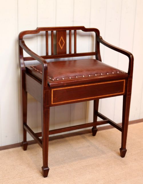 fig 1. Edwardian Mahogany Piano Stool 