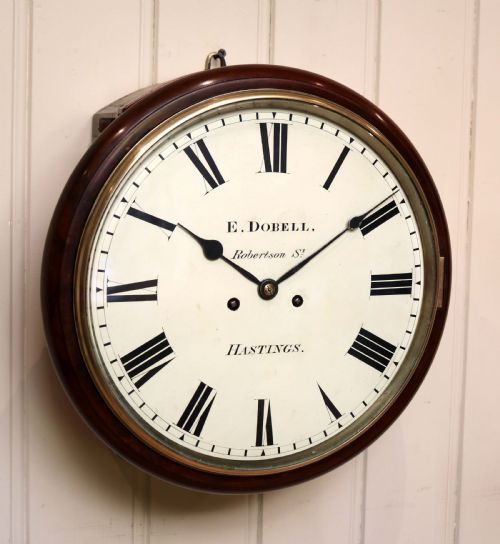 Mahogany Double Fusee Dial Clock