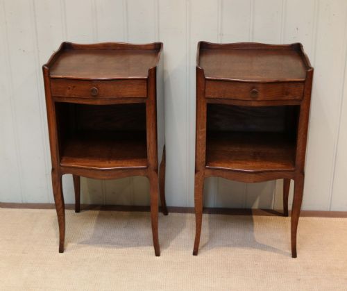 French Oak Bedside Cabinets