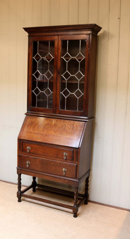 fig 1. 1920s Oak Bureau Bookcase