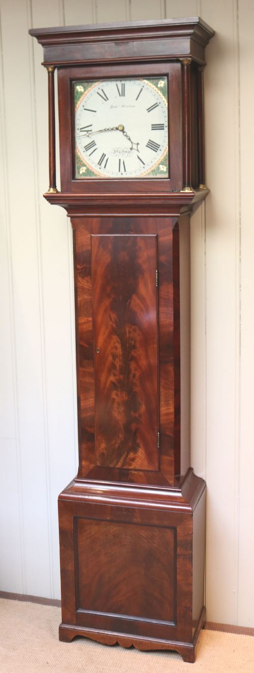 Figured Mahogany Longcase Clock (England, C. 1840)