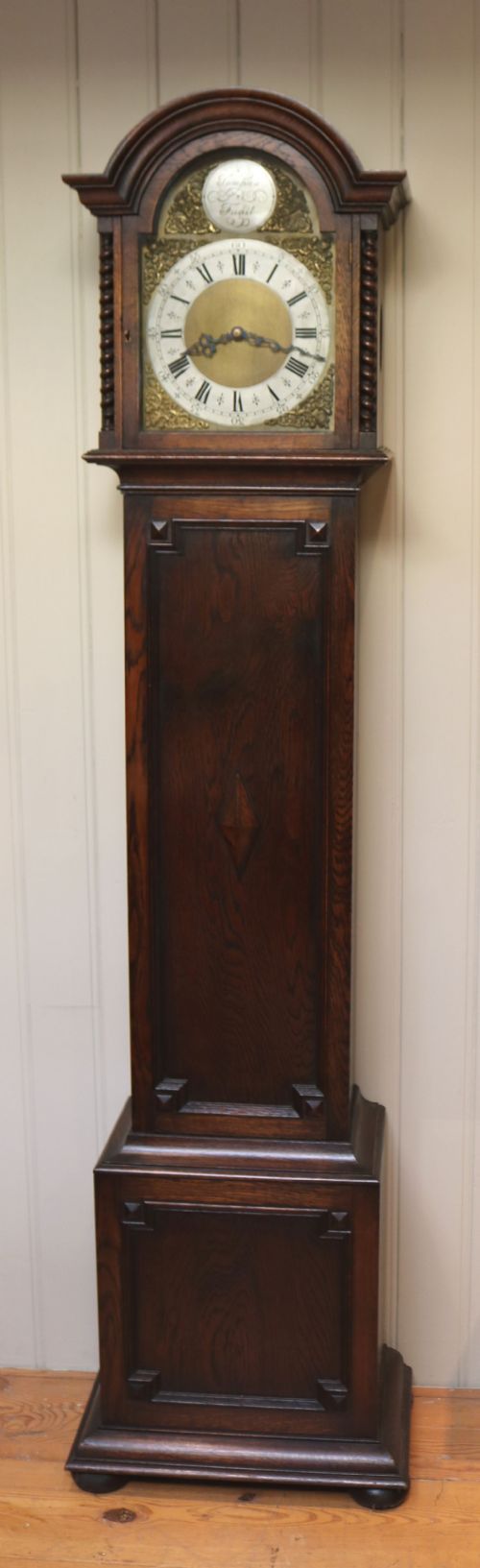 Small Oak Chiming Longcase Clock