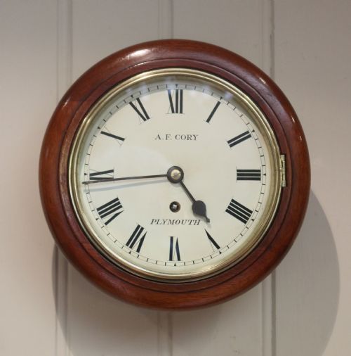 Small Mahogany 8 Inch Fusee Dial Clock (England, C. 1915)