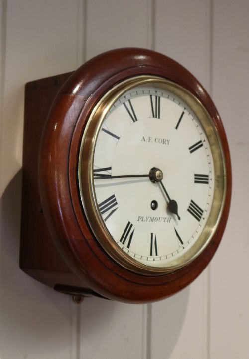 fig 1. Small Mahogany 8 Inch Fusee Dial Clock (England, c. 1915)